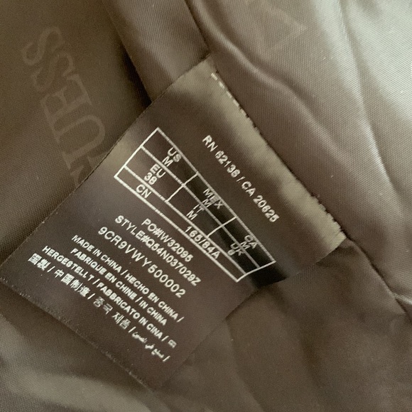 GUESS BLACK COAT/JACKET SZ M /w BELT LARGE COLLAR WOOL BLEND- POCKETS SNAP CLOSE - Picture 9 of 11